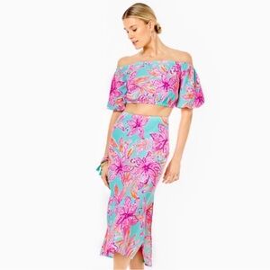 Lilly Pulitzer Esmeray Set NWT Size S Rare Crepe de Chine Vibrant Resort Chic